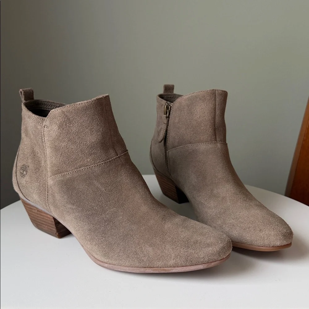 Timberland khaki suede ankle boots Ortholite Insole Side Zipper